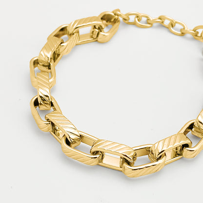 Aspen Texture Chain Link Bracelet - Gold