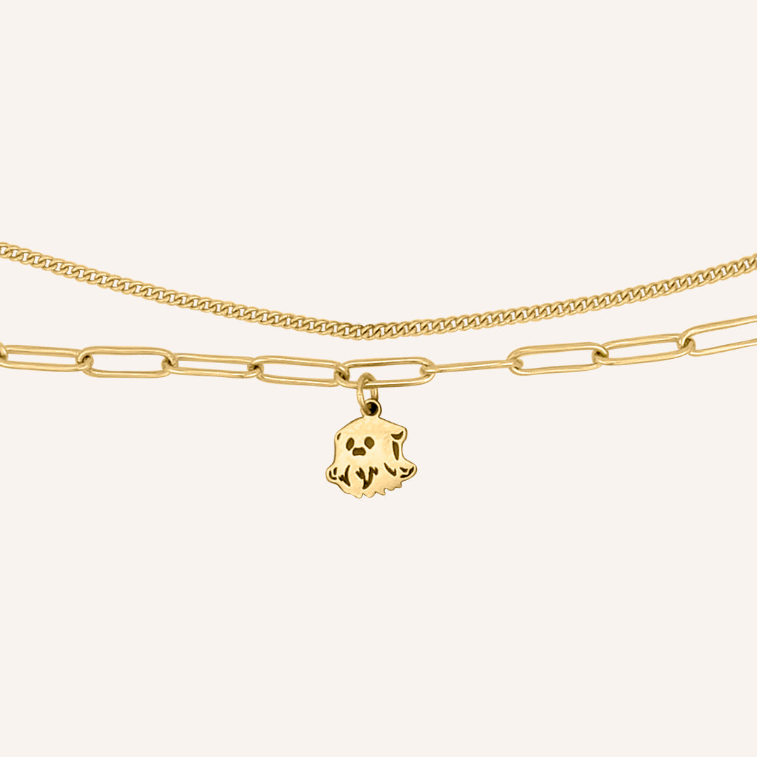 Crying Boo Boo Chain Layered Bracelet - Gold