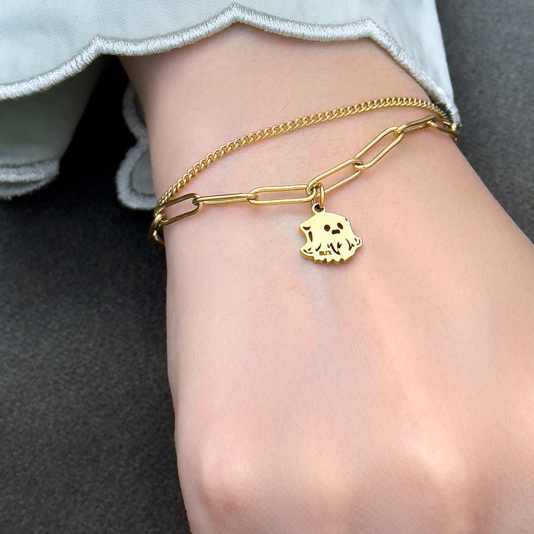 Crying Boo Boo Chain Layered Bracelet - Gold