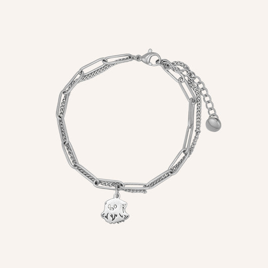 Crying Boo Boo Chain Layered Bracelet - Silver