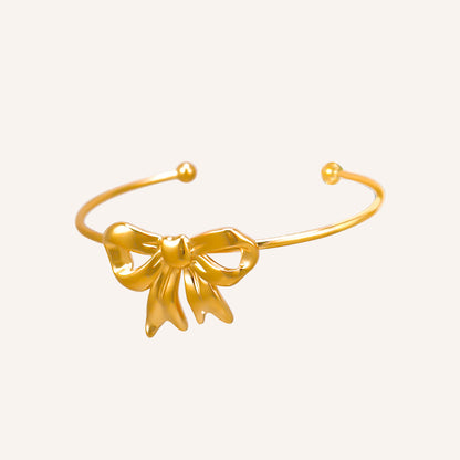 Imre Ribbon Bow Cuff - Gold