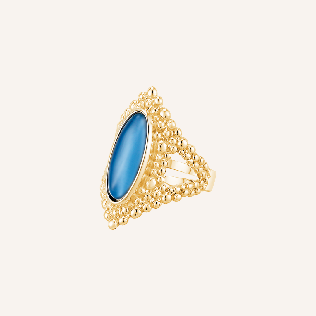 Inez Diamond lavender Tiger Eye Ring - Gold