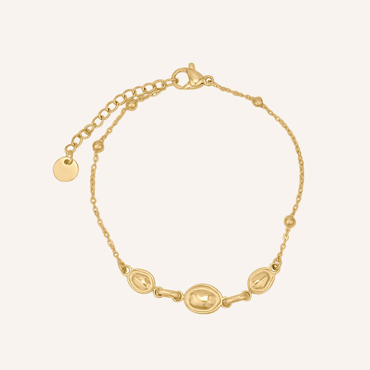 Ira Bean Bead Bracelet - Gold