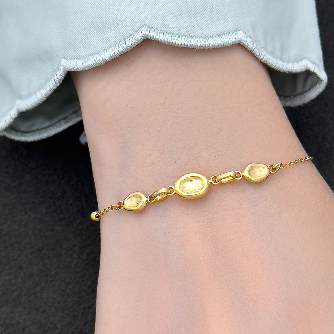 Ira Bean Bead Bracelet - Gold