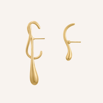 Jessamine Drip Lava Suspender Earrings - Gold