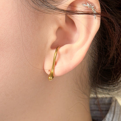 Jessamine Drip Lava Suspender Earrings - Gold