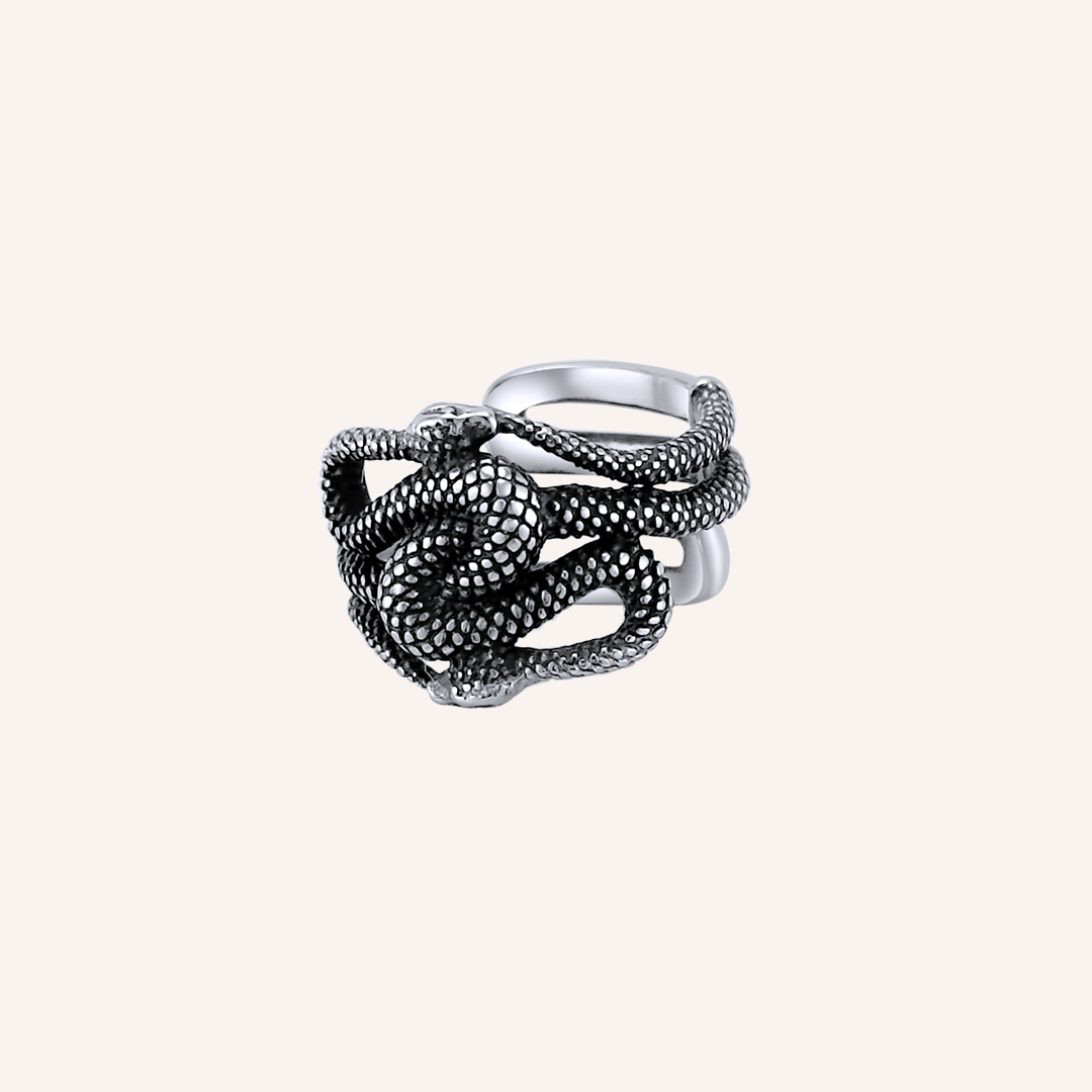 Jules Ouroboros Snake Ring - Smoke