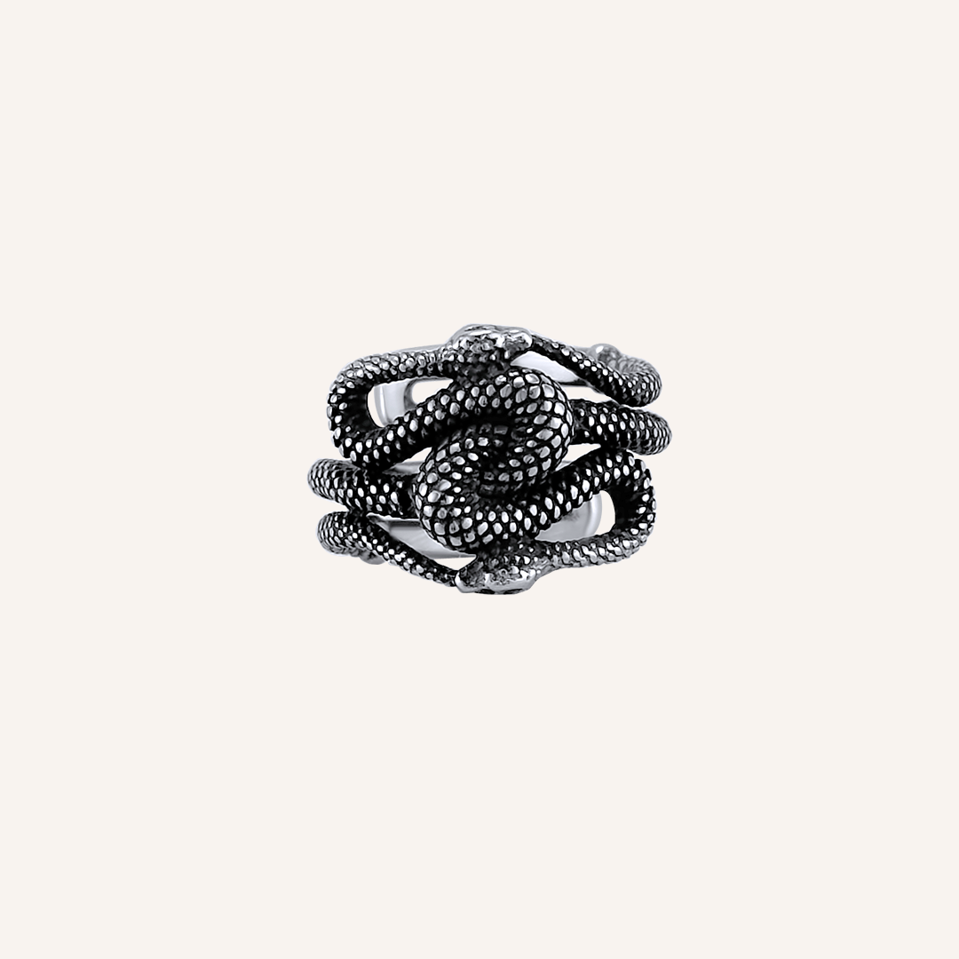 Jules Ouroboros Snake Ring - Smoke