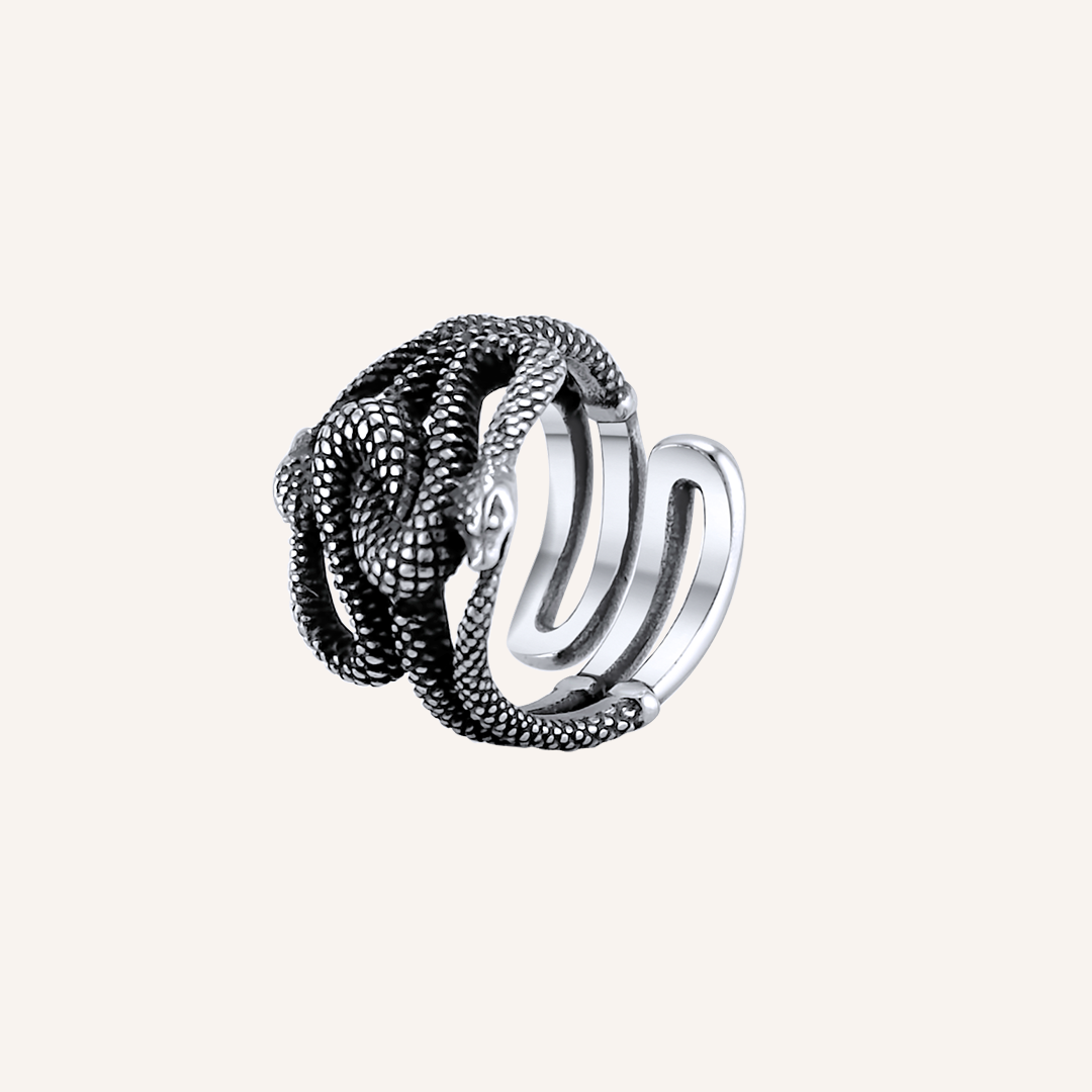 Jules Ouroboros Snake Ring - Smoke