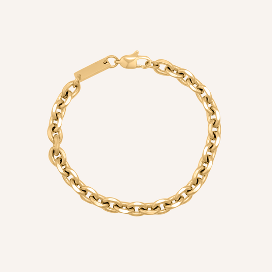 Kaia Alpha Bar Chain Bracelet - Gold