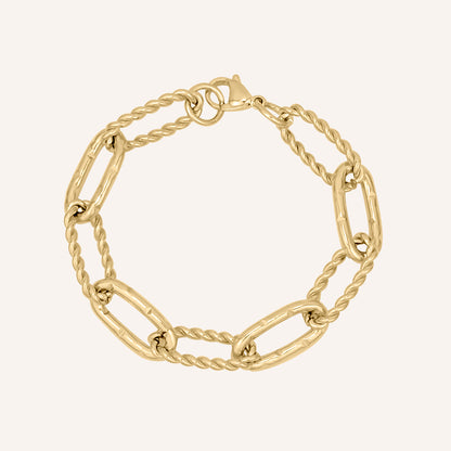 Kamila Rope and Hammered Hybrid Chain Bracelet - Gold