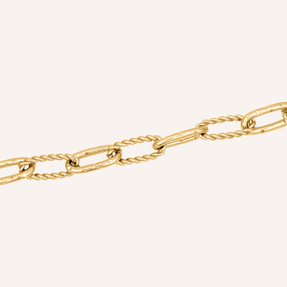 Kamila Rope and Hammered Hybrid Chain Bracelet - Gold