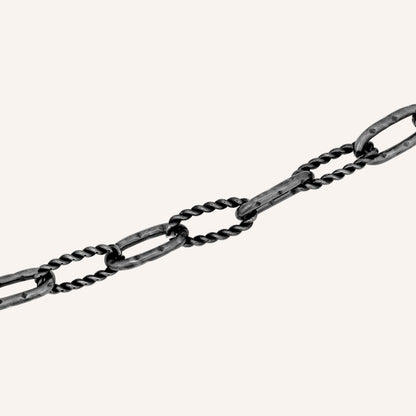 Kamila Rope and Hammered Hybrid Chain Bracelet - Smoke