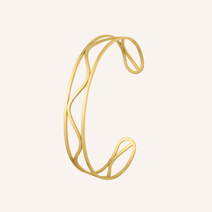 Lottie Wave Arm Cuff - Gold