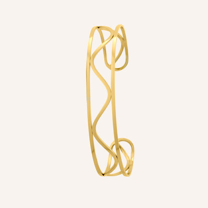 Lottie Wave Arm Cuff - Gold