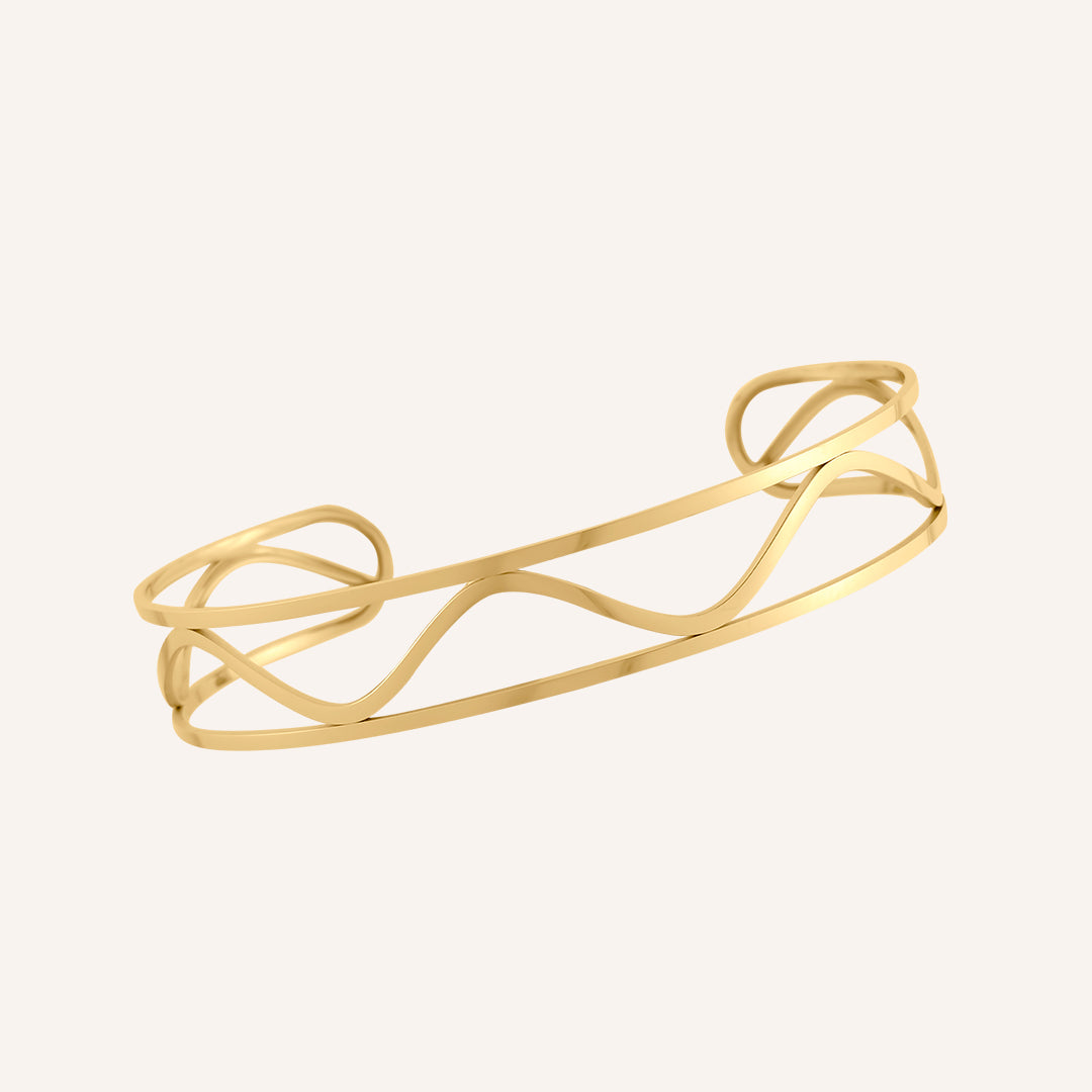 Lottie Wave Arm Cuff - Gold