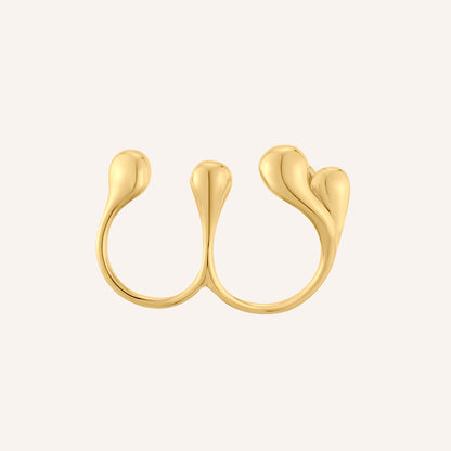 Louisa Knuckle Coral Ring - Gold