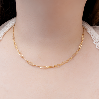 Mea Chain Link Choker Necklace - Gold