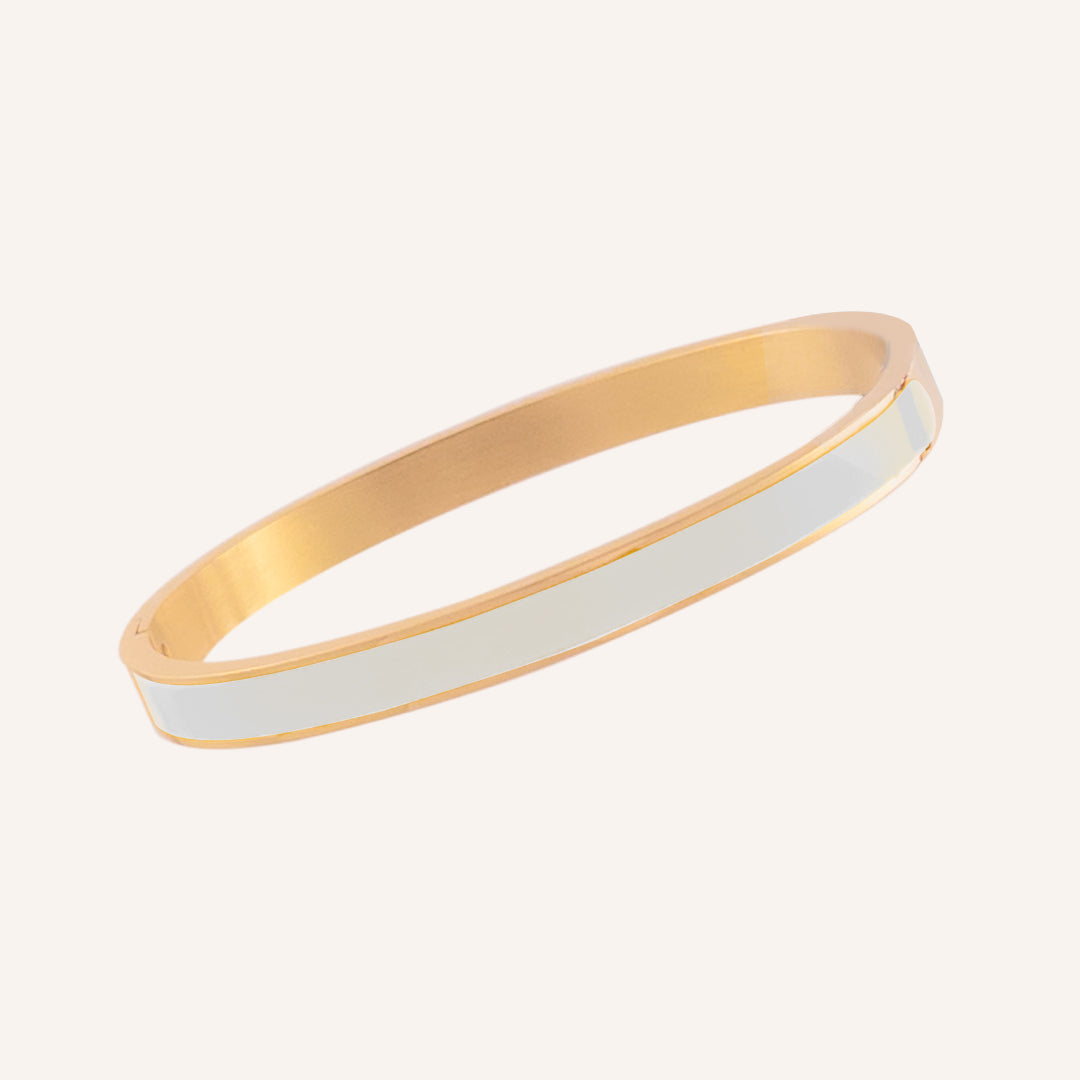 Mika Paint Bangle - White 6mm