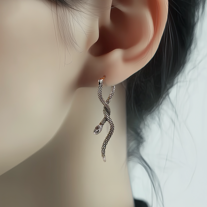 Montague Snake Hoop Earrings