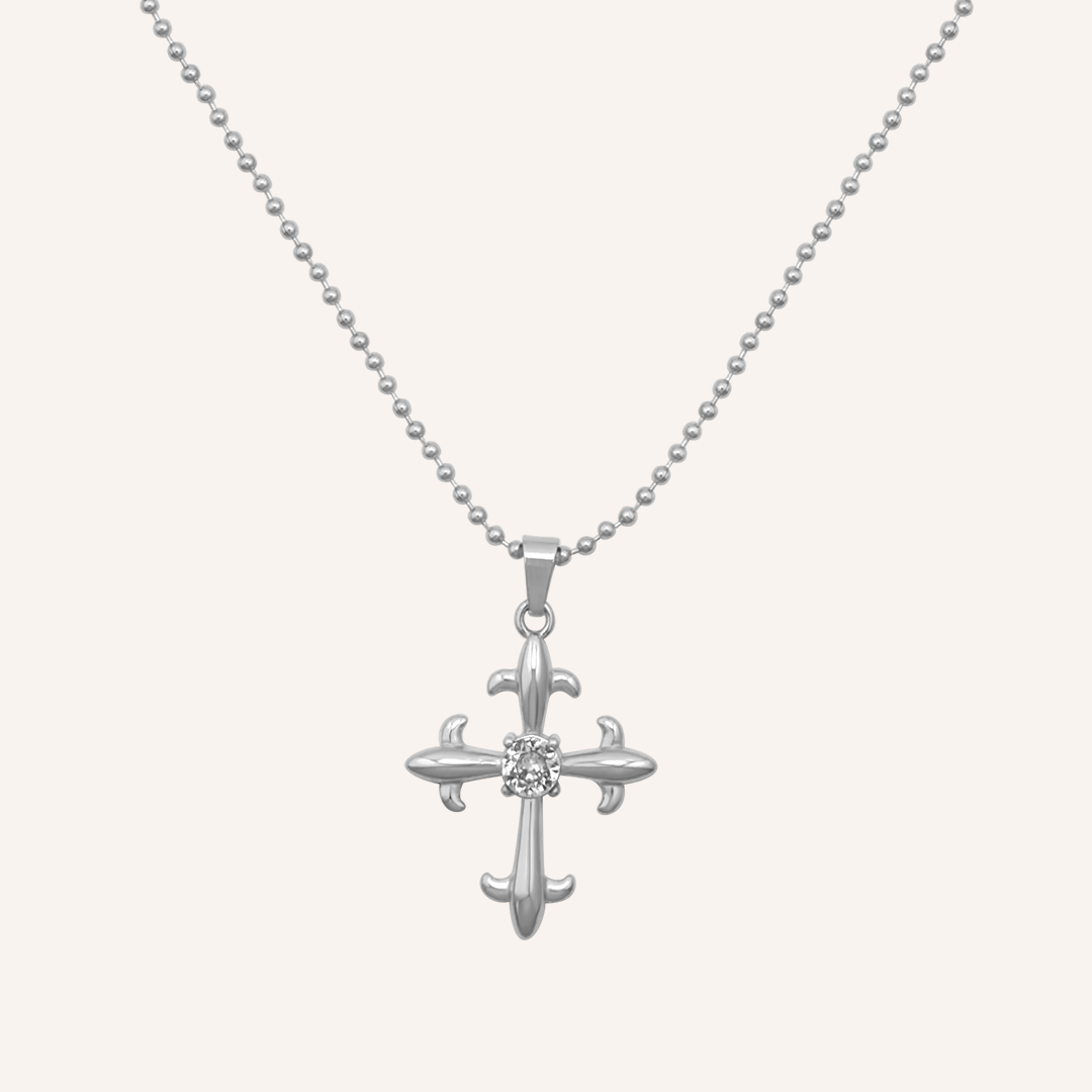 Nashira Cross Necklace - Silver