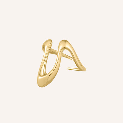 Nebo Zig Zag Wave Ring - Gold