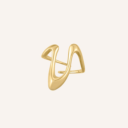 Nebo Zig Zag Wave Ring - Gold