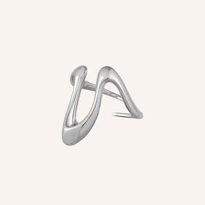 Nebo Zig Zag Wave Ring - Silver