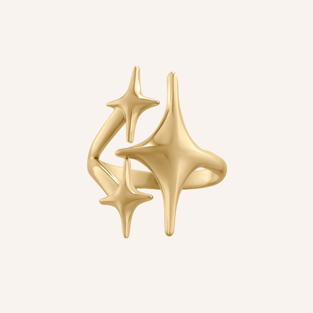 Ness Triple Star Ring - Gold