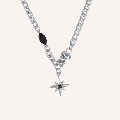 Nia Black Star Hybrid Necklace