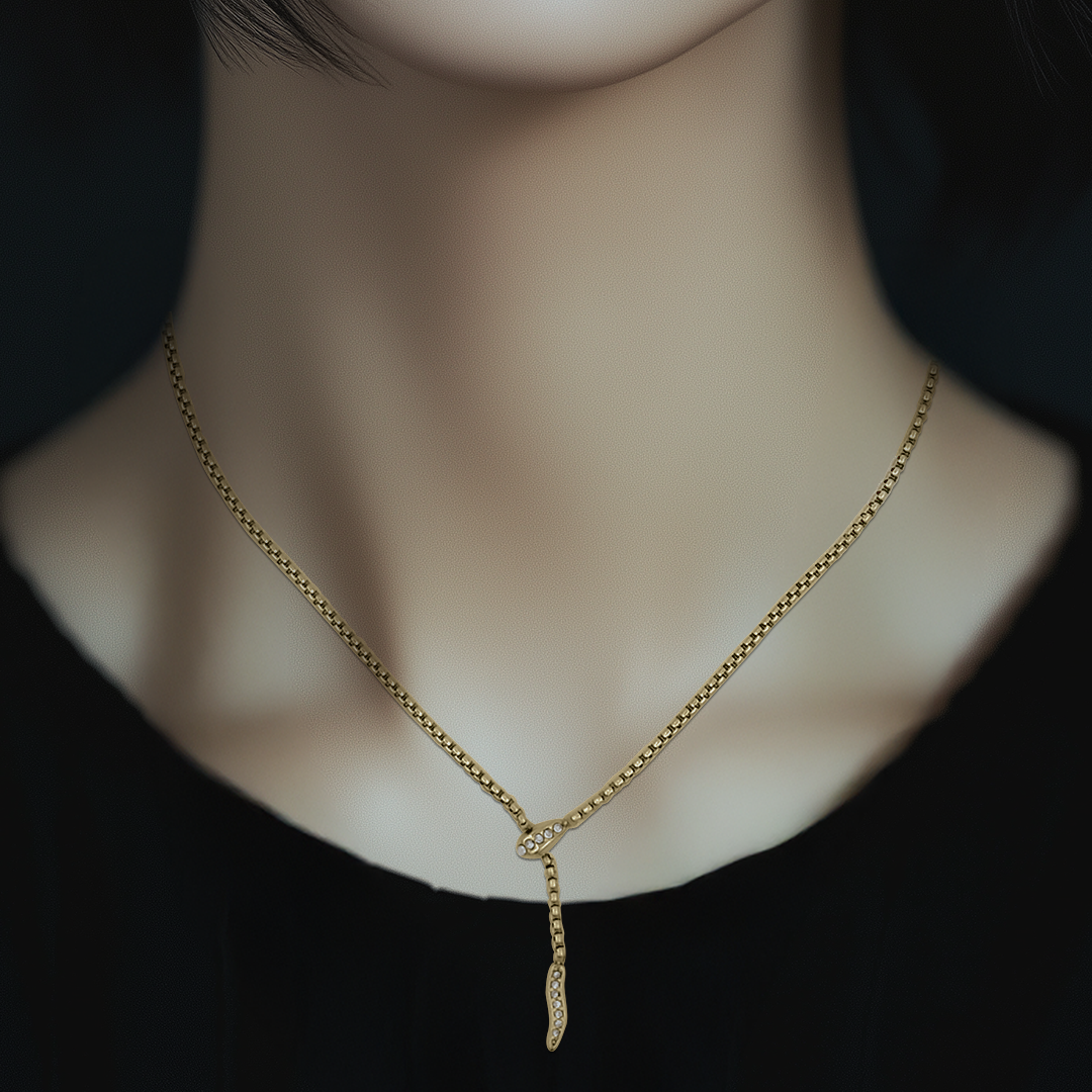 Noira Snake Necklace - Gold