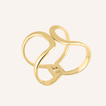 Olis H Open Bangle - Gold