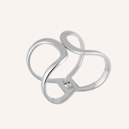 Olis H Open Bangle - Silver