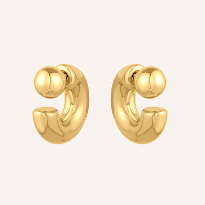 Omber Front and Back Hoop Earrings - Gold