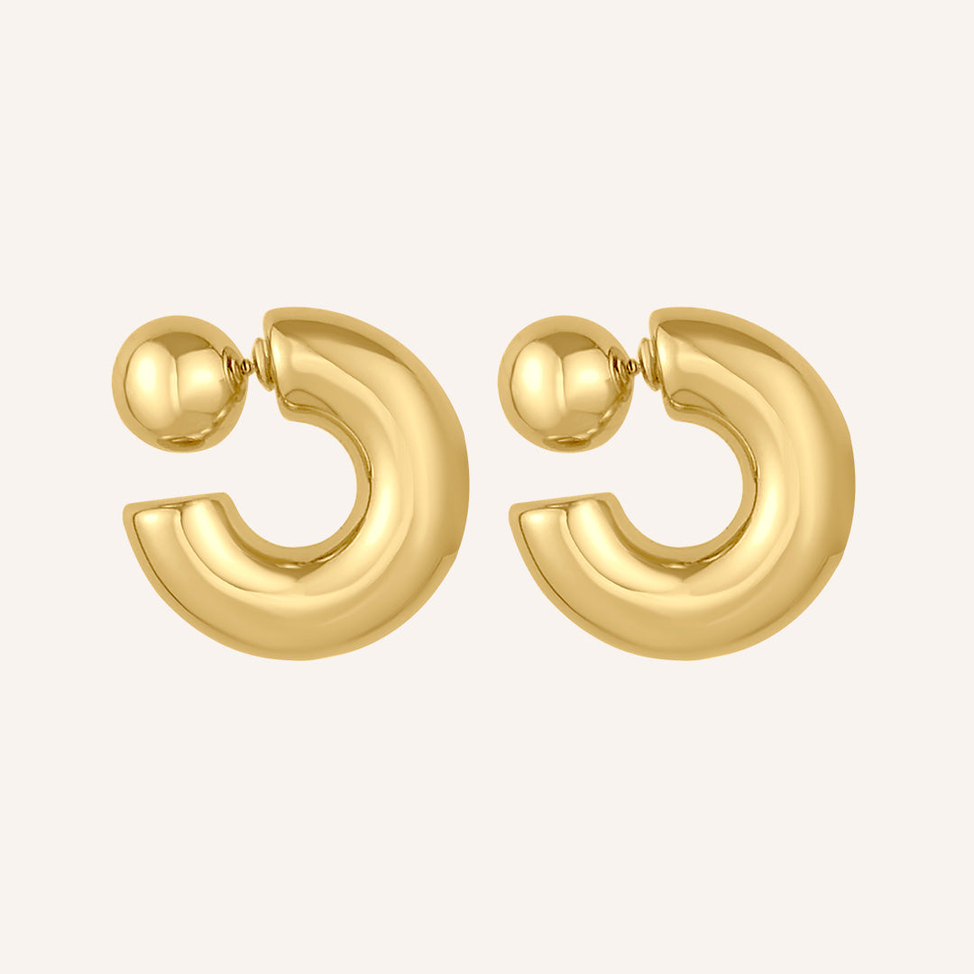 Omber Front and Back Hoop Earrings - Gold