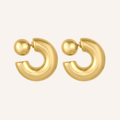 Omber Front and Back Hoop Earrings - Gold