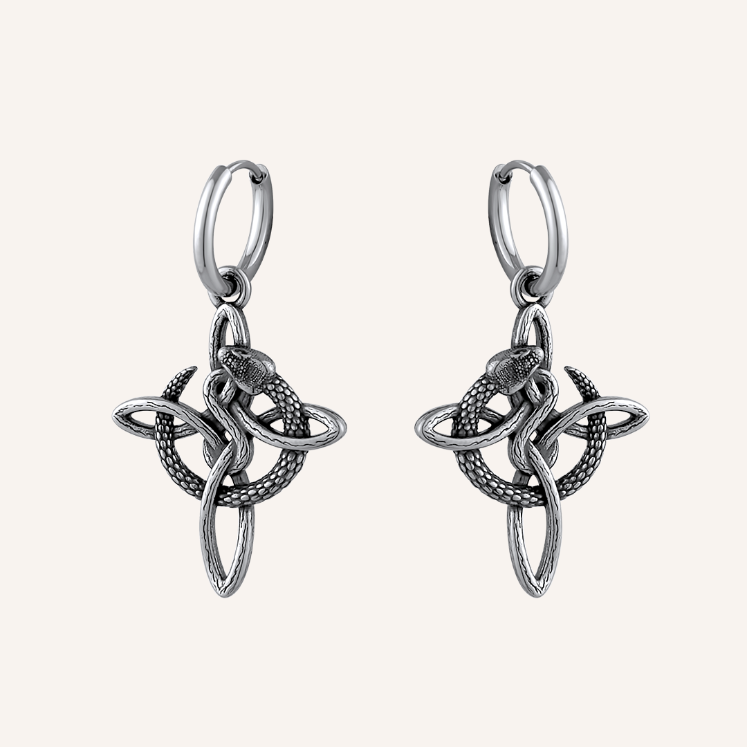 Omora Snake Celtic Knot Hoop Earrings