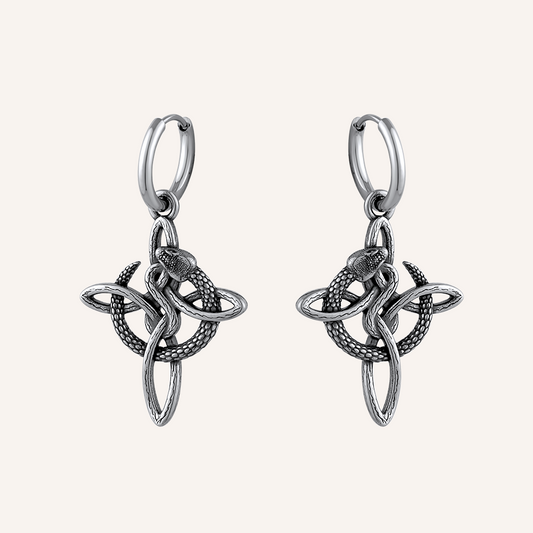 Omora Snake Celtic Knot Hoop Earrings